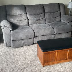 Gray Reclining Sofa