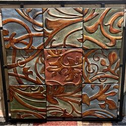 BEAUTIFUL METAL ART PANEL WALL DECOR 32” X 32”