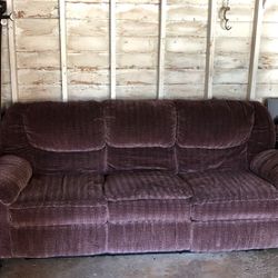 Couch with reclining ends