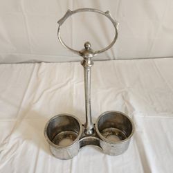 Vintage Pewter Double Condiment Holder