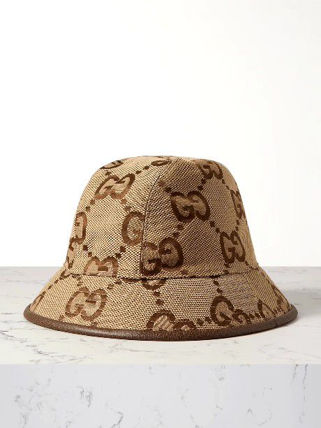Gucci Maxi Gg Canvas Bucket Hat New 