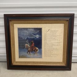Framed “The Twenty Third Psalm (An Indian Version)” Print – Native American Art, 27x23