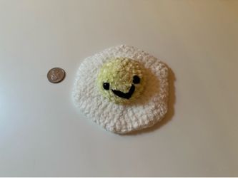 Crocheted Fried Egg Plushie