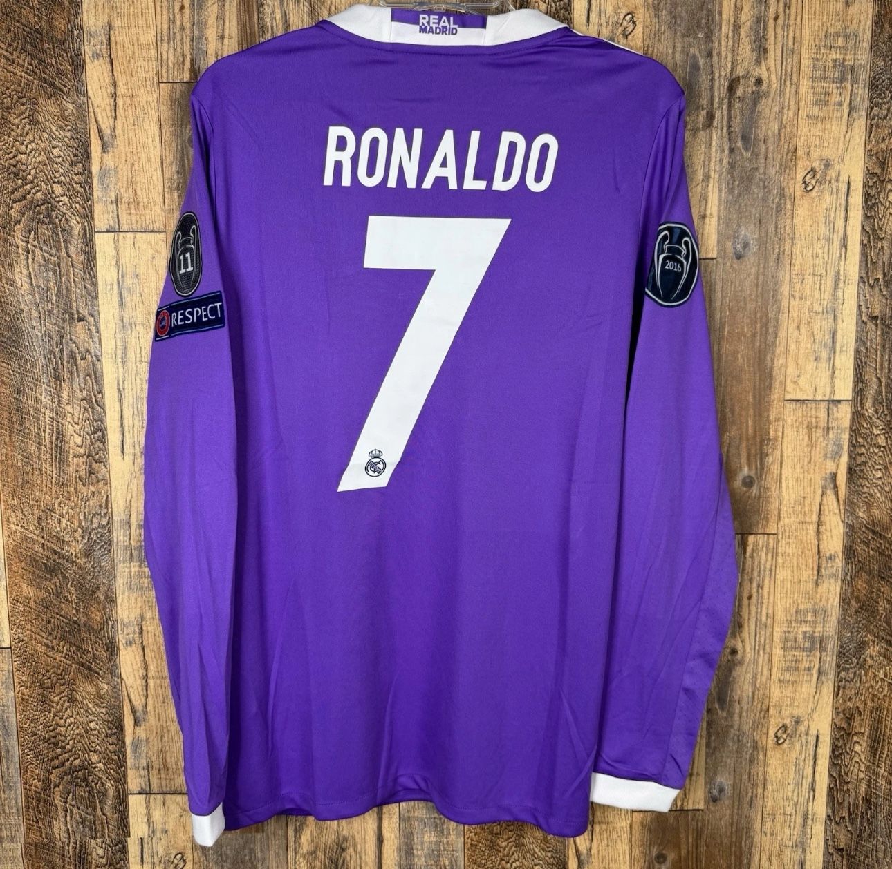 Ronaldo #7 Real Madrid 2016/2017 UCL Final Purple Jersey - Long Sleeve