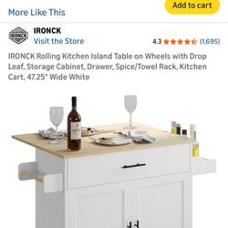 IRONCK Rolling Kitchen Island