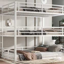 BRAND NEW TRIPLE QUEEN SIZE BUNK BED WHITE