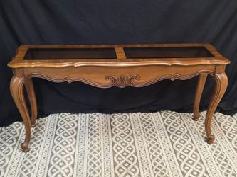Wood and glass sofa / entry table