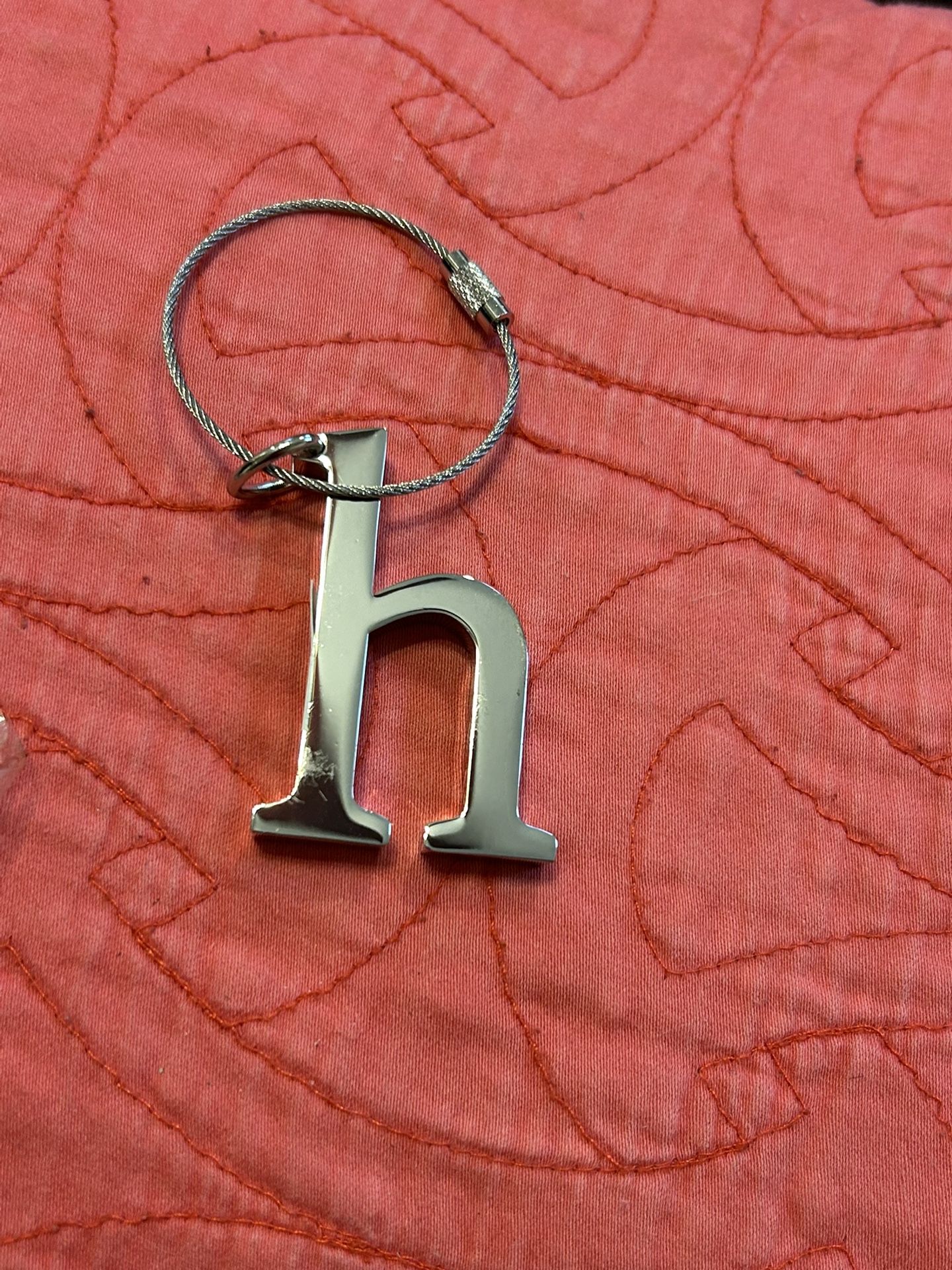 Shiny Silver Heavy Lower Case Letter "h" Key Chain Wire Twist Open/ Close Clasp I have 2 in stock