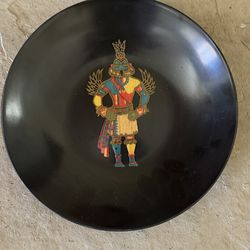 Vintage Couroc of Monterey 8 Inch Hand Laid Kachina Plate Mid Century