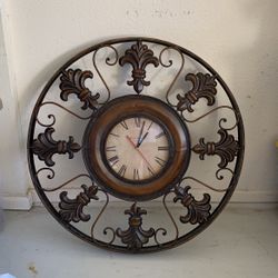 Large Brass Metal Wall Clock