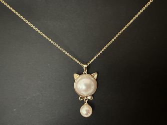 Freshwater Pearl Cat S925 Sterling Silver Necklace 
