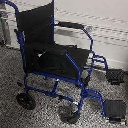 Medline Medical Transport Wheelchair Brand New In Box Light Weight Foot Rest Wheel Chair 