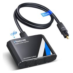 Optical Audio Splitter 1 in 3 Out,SPDIF Toslink Digital Optical Audio Cable Splitter 1x3 Support