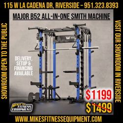 Year End Sale - Major B52 - Squat Rack Power Cage Functional Trainer with Smith Machine 