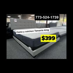 King Bed Frame Headboard With Mattress Set Included $399 Only 