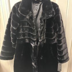 Jones New York Long Faux Fur Coat
