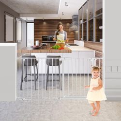 SHYUJAJIE Extra Wide Baby Pet Gate 30" Tall 47" Wide White  #3455D G1