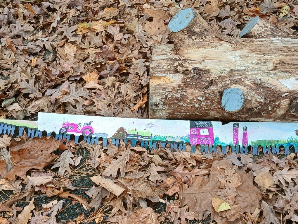 Hand Painted Saw Painted On Both Sides