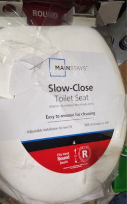 Mainstays Round Slow-Close Toilet Seat in White
