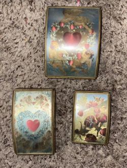 Vintage Via  Vermont brass trinket boxes