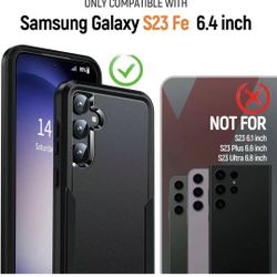 Samsung Galaxy S23 FE Case,[3 in 1] Galaxy S23 FE Phone Case with [2Pcs Tempered Glass Screen Protectors][12FT Military Protection],Heavy Duty Protect