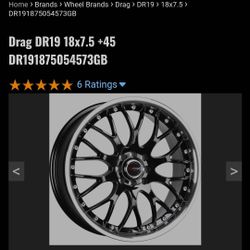 18" Drag Dr19  Black Wheels Rims. Rines 18s Nuevos