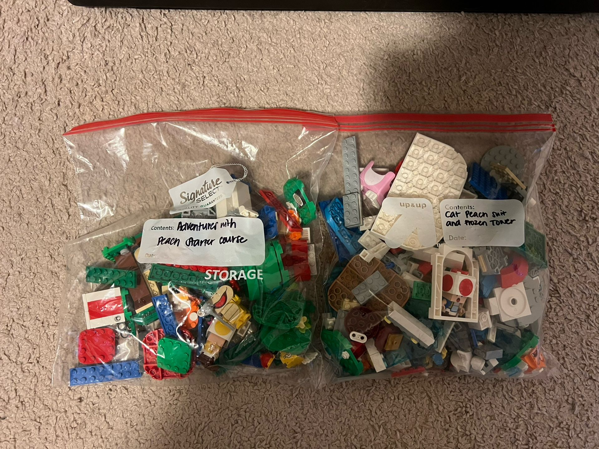 Lego Mario Cat Peach Suit & Frozen Tower Complete Adventures with Peach Starter Course Sets