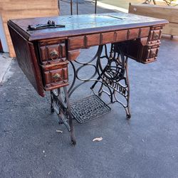 Antique Mayflower Sewing Wood Table 