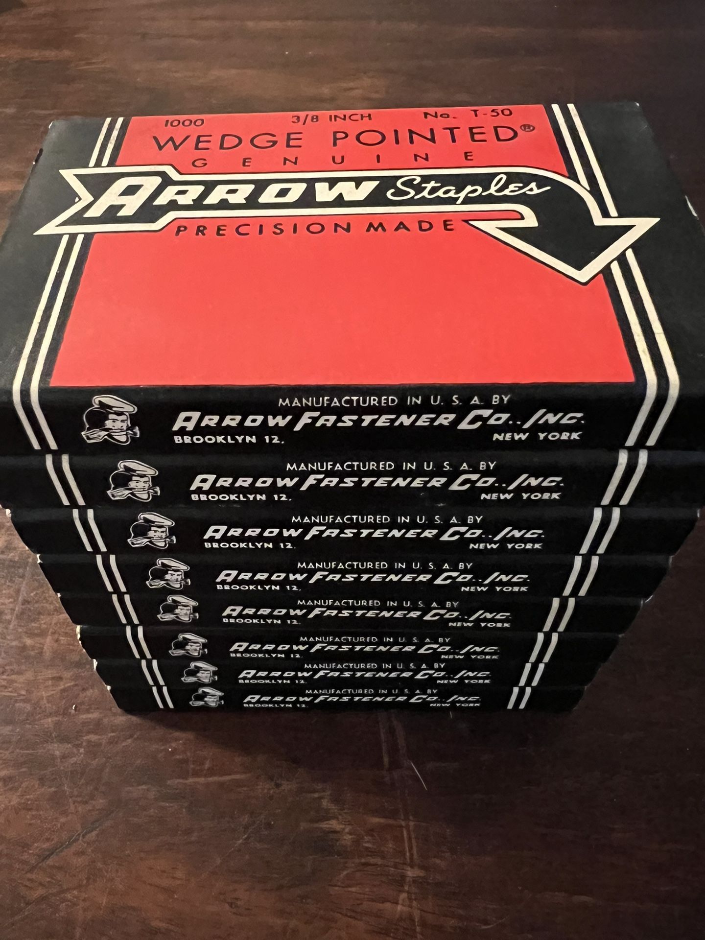 8 Vintage Box of Arrow T-50 Staples : Quantity 1000 each box