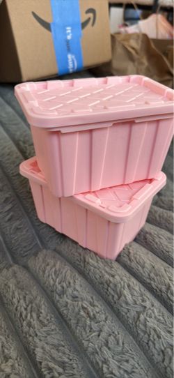 Tiny pink tote bins