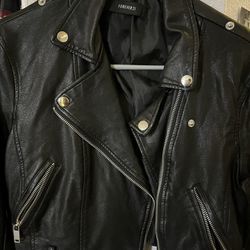 Cropped Faux Leather Jacket (forever 21)