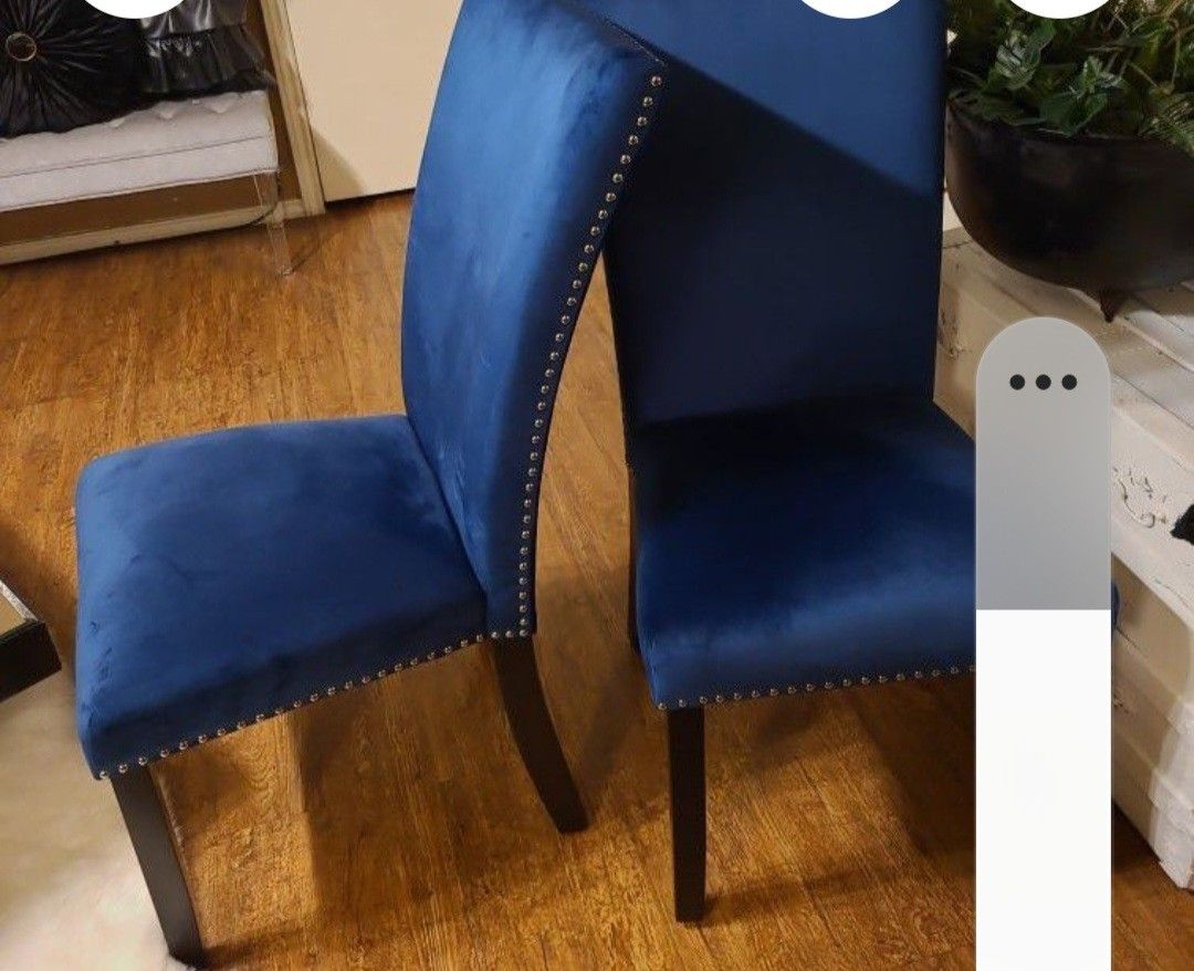 Blue Dining Chairs (Only 2)