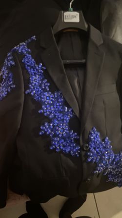 Prom Suit with Designes Navy blue
