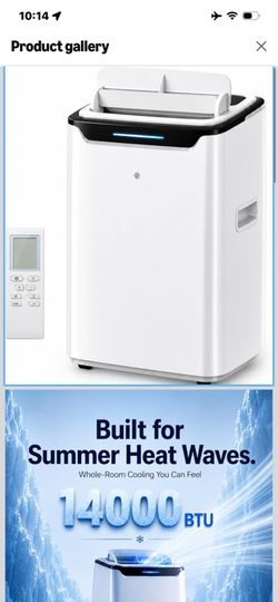 Portable Air Conditioner, 14000 BTU Fast Cooling for Large Rooms up to 700 Sq.Ft, 3-in-1 Energy Efficient Portable AC Unit with Upward Airflow, Sleep 