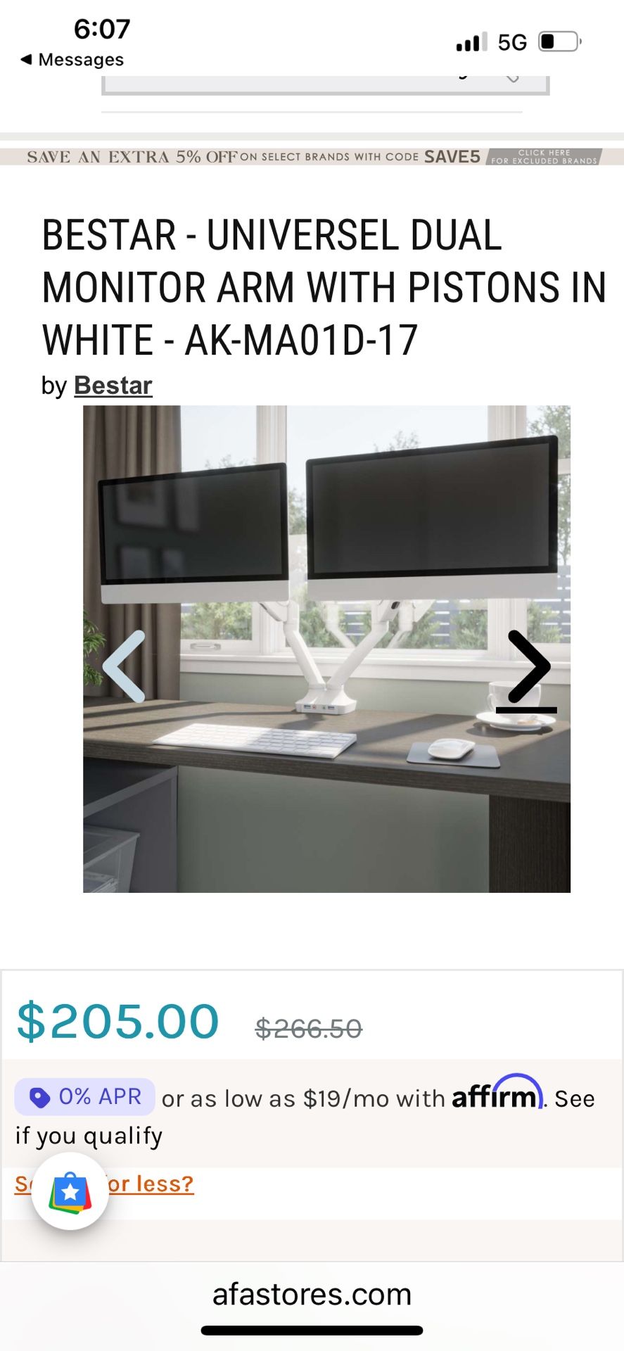 Computer Screen Dual Arm