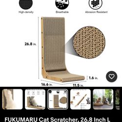 FUKUMARU Cat Scratcher, 26.8 Inch L Shape Scratch Pad Wall Large, Large 
