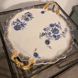 Large Footed Porcelain Serving Platter 