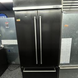 Built In Black Stainless Kitchen Aid 36” French Door Refrigerator 
