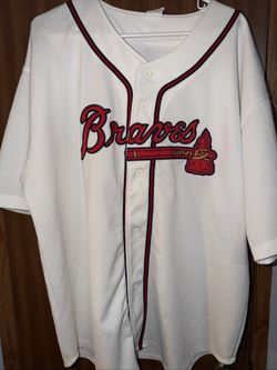 Vintage Mens Russell Athletic Atlanta Braves Authentic Jersey Size Xl White