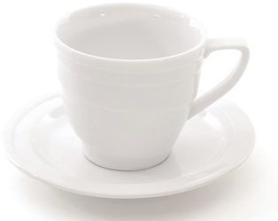 New 12oz Porcelain Cup & Saucer