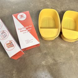 Fridge Egg Rack & Strainer Basket Combo