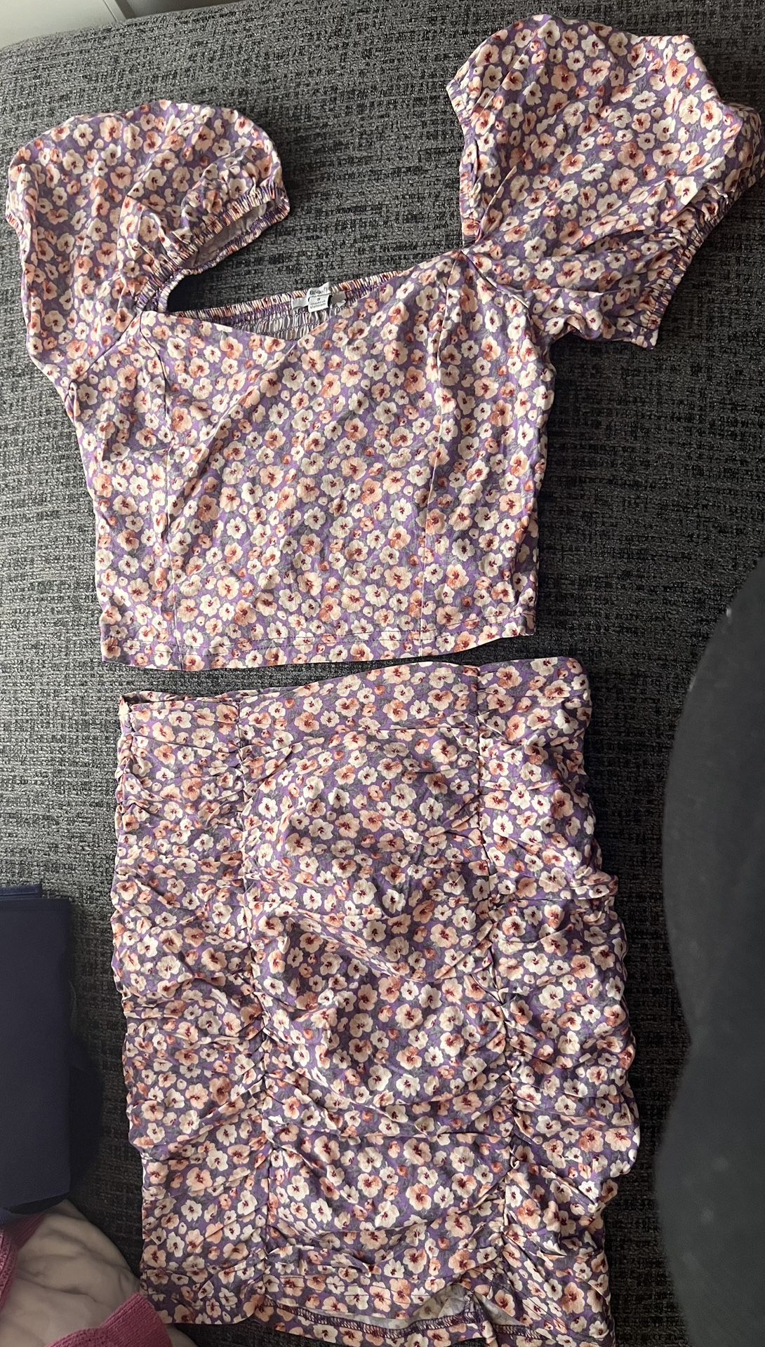 Blouse and skirt suit