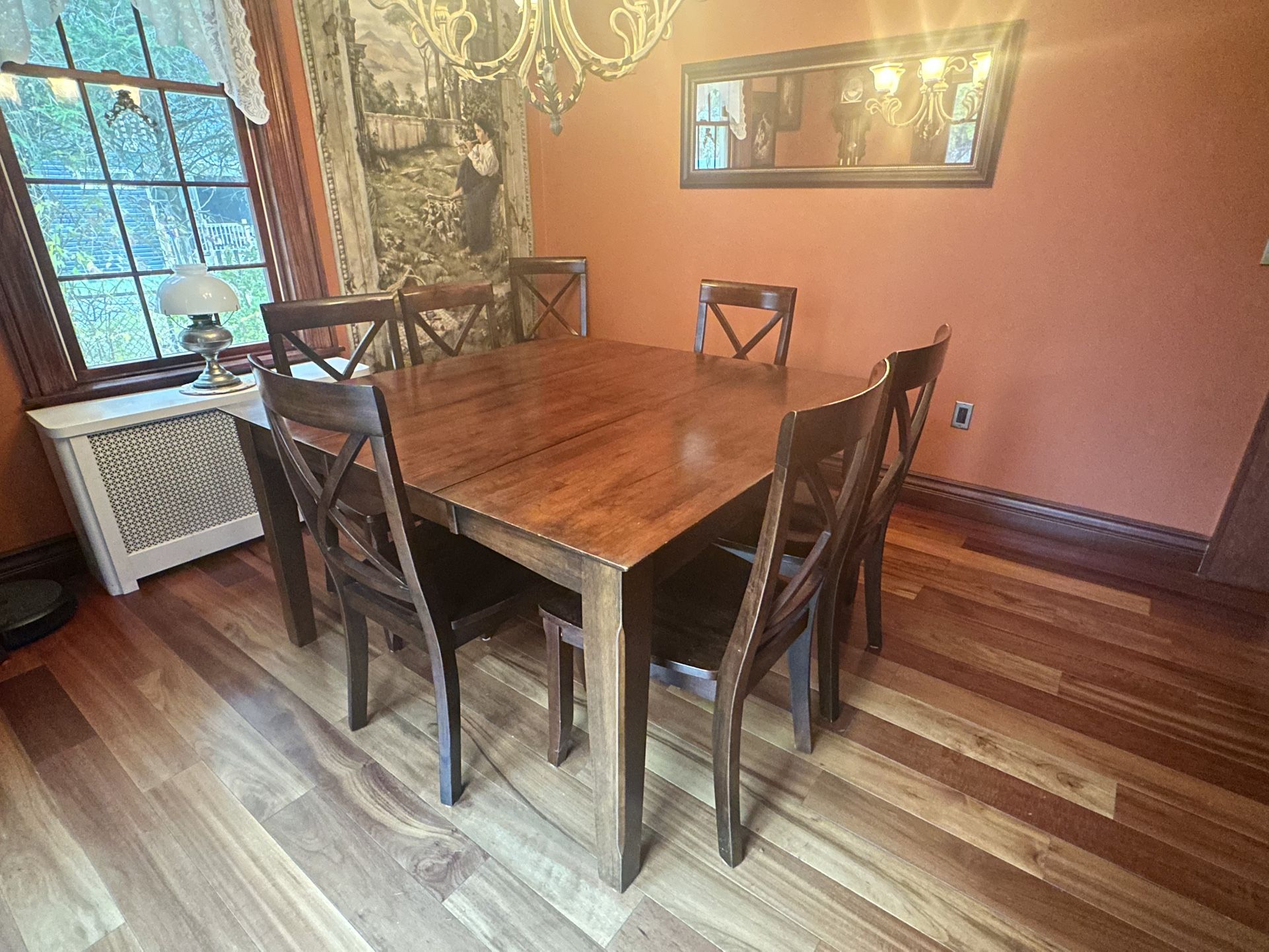 Hardwood Table And 8 Matching Chairs
