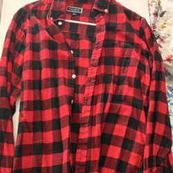Men Red and Black Flannel