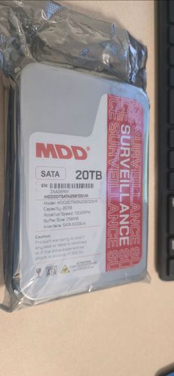 MDD 20TB SATA 7200RPM Surveillance Hard Drive – New Sealed