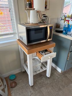 Vintage Rolling Butcher block kitchen cart