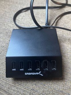 Sabrent 6-Port USB Charging Hub with charging cord