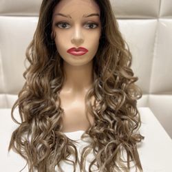 Lace Front Wig- Blonde Wavy Long Hair Wig~costume Cosplay Dress Up-brand New $50- Peluca Ondulada Nueva