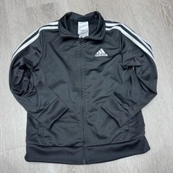 Adidas Boys Black 3-Stripe Track Jacket – Size 6