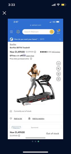 Treadmill Bowflex BXT116